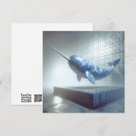 Notas Cartão de Saudação Narval Porcelana Azul