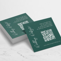 Cartão de Site de Casamento Verde Esmeralda Modern