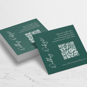 Notas Cartão de Site de Casamento Verde Esmeralda Modern