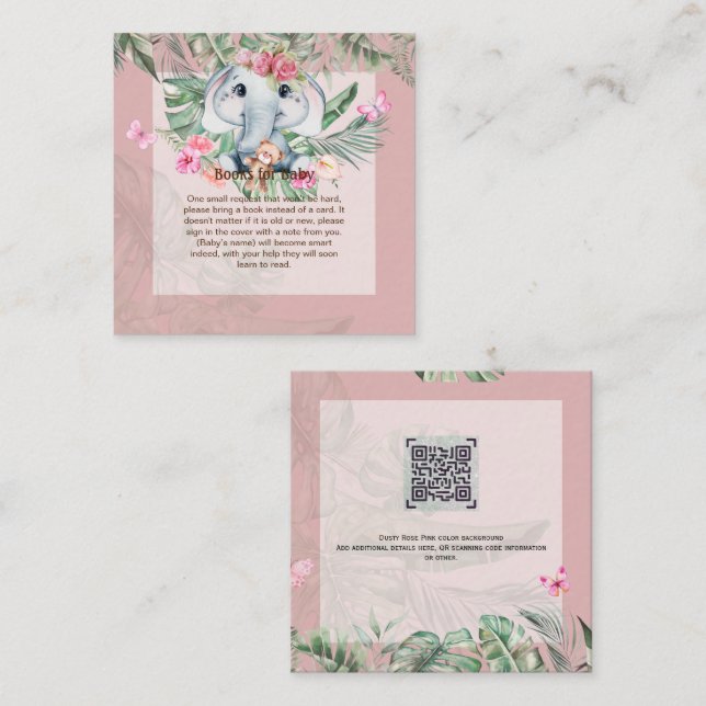 Notas Cartão de Solicitação de Poem de Livro de Elefante (Frente/Verso)