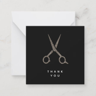 Notas cartão de tesoura de obrigado PERSONALIZADO modern