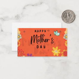 Notas Cartão de Tipografia Retro Floral do Dia das Mães