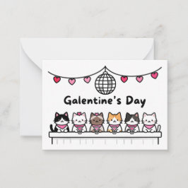 Notas cartão do dia da galentine amante de gato dia dos