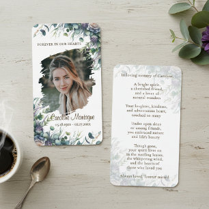 Notas Cartão Memorial de Foto Floral Elegante Personaliz