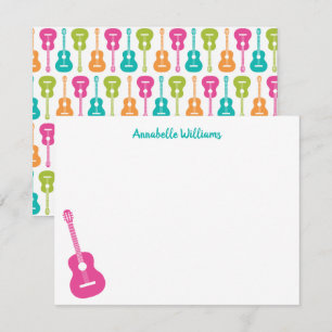 Notas Cartão Musical de Guitarra Colorido