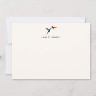 Notas Cartão Personalizado de Beija-flor Turquesa