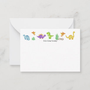 Notas Cartão Personalizado de Dinossauro