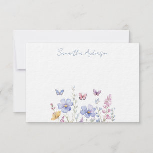 Notas Cartão Personalizado de Nota Chata Floral de Flor 