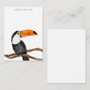 Notas Cartão Personalizado de Nota de Aquarela de Aves T