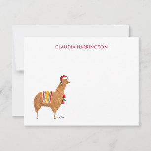 Notas Cartão Plano de Natal Adorável de Alpaca Desenhado