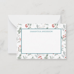 Notas Cartão Plano de Natal Personalizado Pine Berry