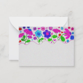 Notas Cartão Plano de Nota com Borda de Jardim Floral em