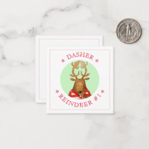 Notas Cartão Plano Quadrado de 2,5" DASHER REINDEER