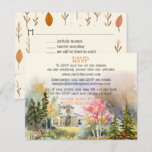 Notas Cartão RSVP de Casamento de Casamento de Barn Bran