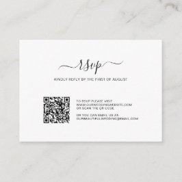 Notas Cartão RSVP de Casamento de Código QR de Foto Simp