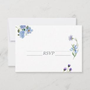 Notas Cartão RSVP de Casamento de Flores Selvagens de Aq