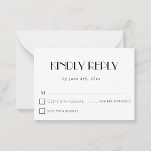 Notas Cartão RSVP de Casamento de Orçamento Simples Clás