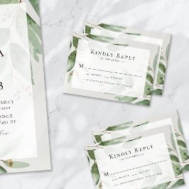 Notas Cartão RSVP de Casamento Eucalyptus
