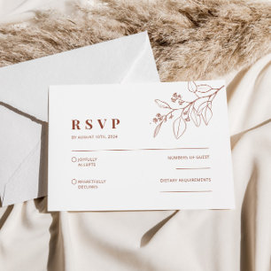 Notas Cartão RSVP de Casamento Floral Boho