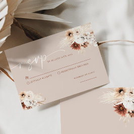 Notas Cartão RSVP de Casamento Moderno Boho