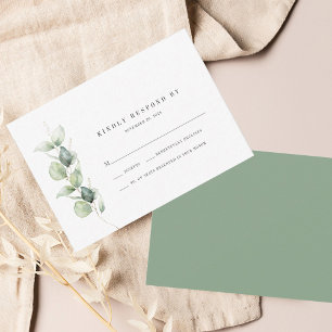 Notas Cartão RSVP de Casamento Suculento Eucalyptus