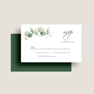 Notas Cartão RSVP de Casamento Suculento Eucalyptus de O