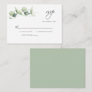 Notas Cartão RSVP de Casamento Suculento Eucalyptus de O