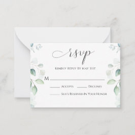Notas Cartão RSVP de Orçamento Eucalyptus Greenery