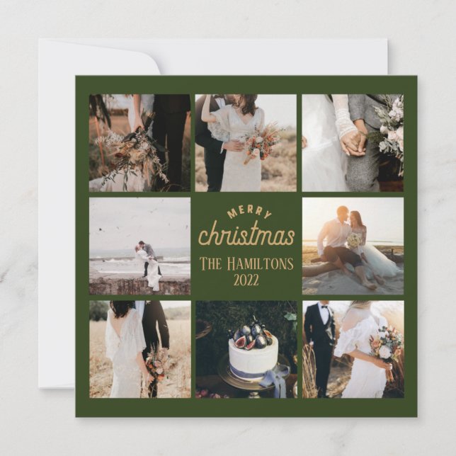 Notas Cartão Verde Emerald para Colagem de Fotos no Nata (Frente)