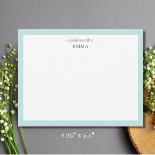 Notas Chic Modern Small 'A Quick Note From' Cartão de No