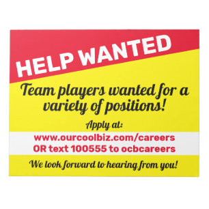 Notas Contratação de ajuda desejada para o bloco de no