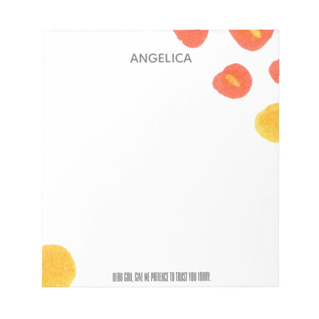 Notas Cor de Água Amarela Laranja Moderna - Caro Bloco d (Frente)