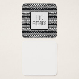 Notas da mensagem do padrão ZigZag preto e branco