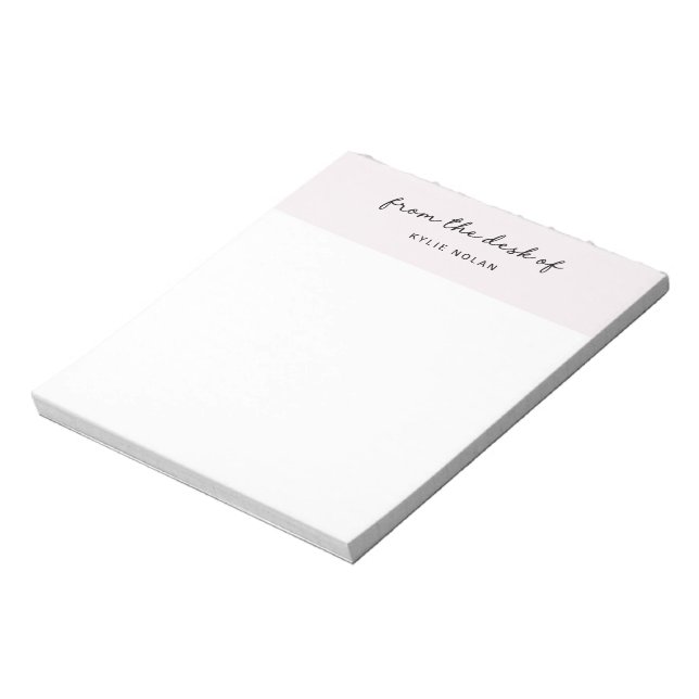 Notas Da Mesa De Bloco De Cor Pérola Script Monograma (Invertido)