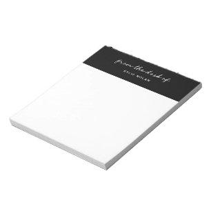 Notas Da Mesa de Bloco de Cor Preta com Letra Monograma