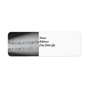 Notas da música como uma etiqueta de endereço do