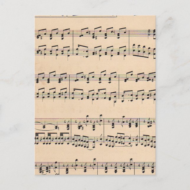 Notas da Pontuação de Música da Vintage Sheet (Frente)