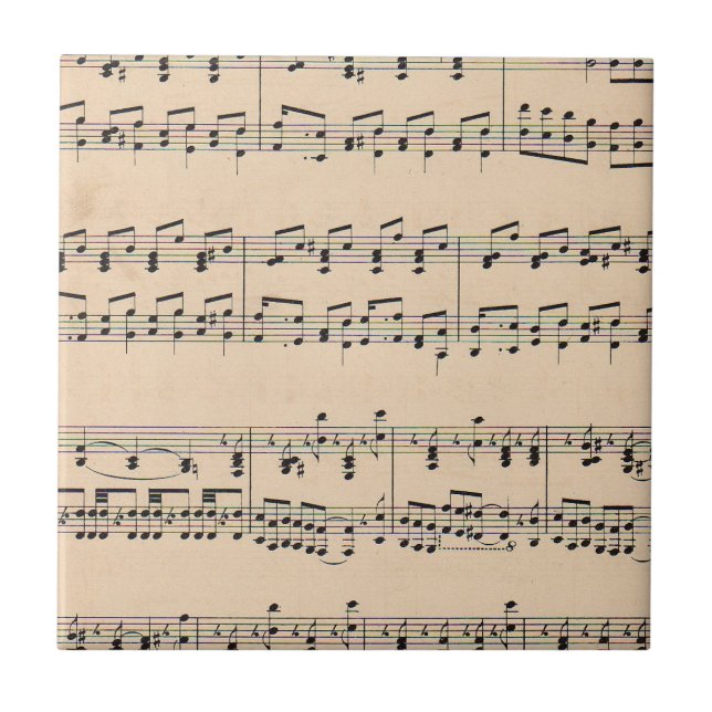 Notas da Pontuação de Música da Vintage Sheet (Frente)