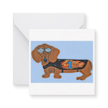 Dachshund com Jaqueta de Corrida Cartão Simples