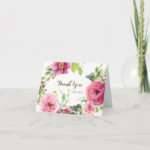 Notas de Agradecimento Aquarela Floral Casamento