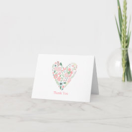 Notas de agradecimento de casamento com coração fl