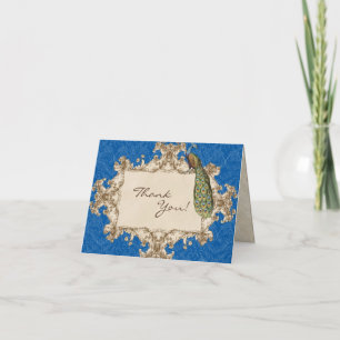Notas de Agradecimento de Casamento Vintage Peacoc