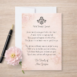 Notas de Agradecimento de Simpatia Poema Floral Ro