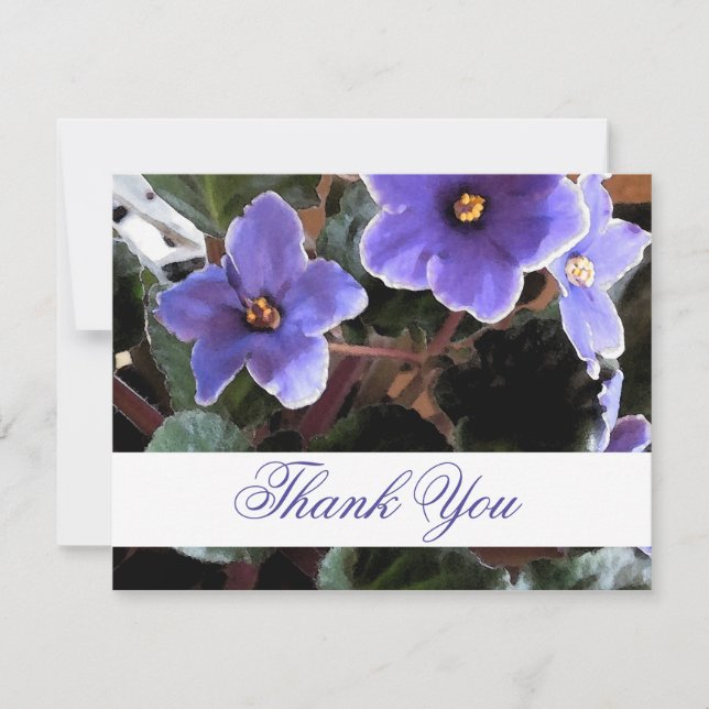 Notas de Agradecimento Florais Violeta Africana (Frente)