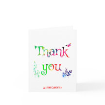 Notas de agradecimento Personalizado, letras arco-