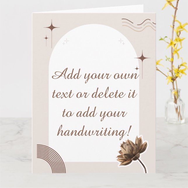 Notas de Boho Minimalistas Brown Personalizáveis (Flor Amarela)