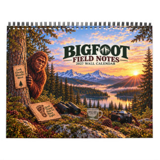 Notas de Campo de Bigfoot Calendário de Parede 202
