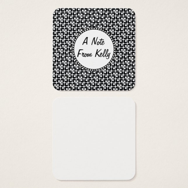 Notas de Mensagem Projetadas por Padrão Preto e Br (Frente & Verso)