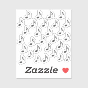 Notas de Música 3D Metálica de 30 adesivos Dark Si