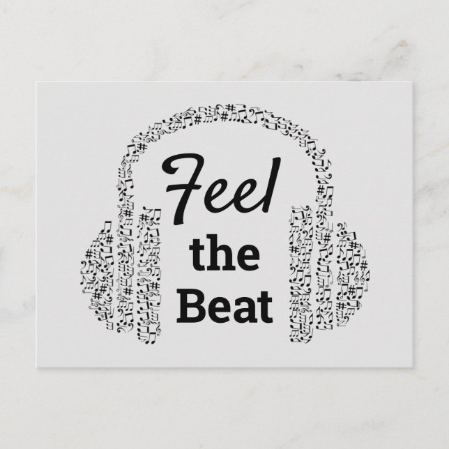 Notas de música fones de ouvido DJ modernos (Frente)